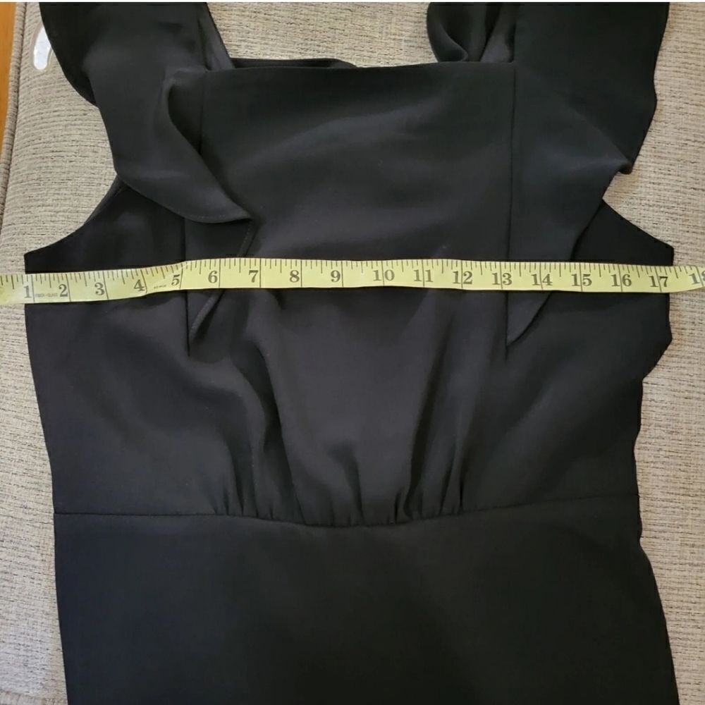 Loft Black Ruffle Top Shift Mini Dress Size 2P - Picture 9 of 11